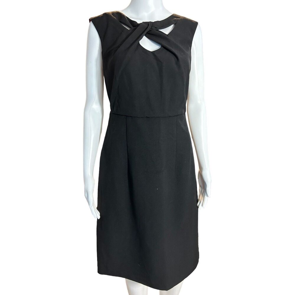 Maurices Sleeveless Sheath Dress Twist Keyhole Neck Lined Stretch Black Sz 7/8